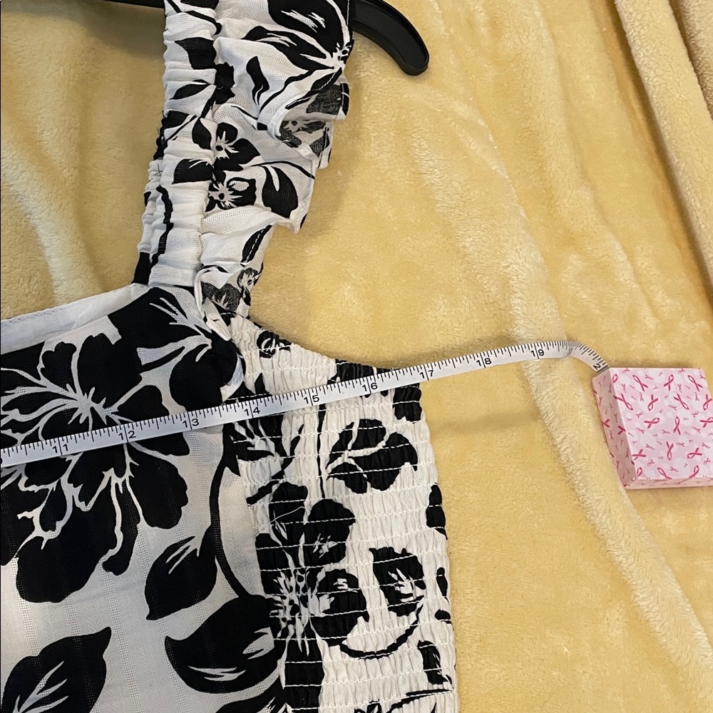 Draper James Black and Cream Floral Midi Dress - Picture 2 of 8